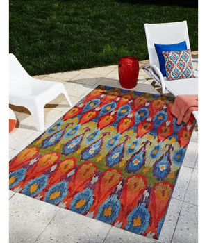 Traditional outdoor modern ikat rug - Rugs