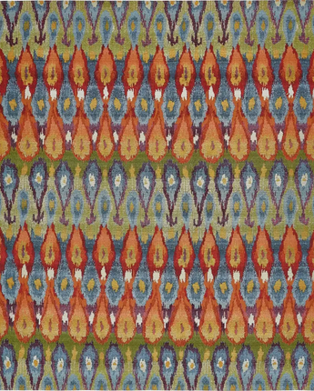 Traditional outdoor modern ikat rug - Multi / 10’ x 12’ 2 /