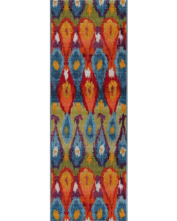 Traditional outdoor modern ikat rug - Multi / 2’ x 6’ 1 /