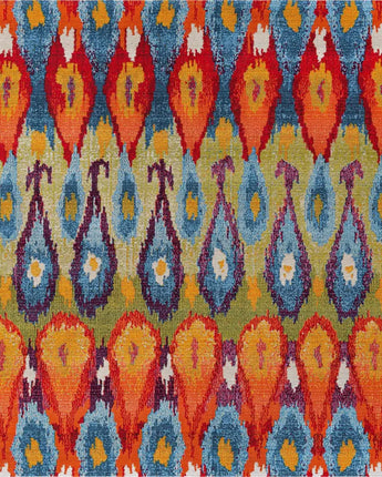 Traditional outdoor modern ikat rug - Multi / 5’ 4 x 6’ 1 /