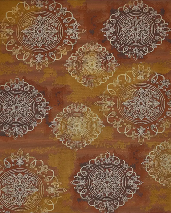 Traditional outdoor modern trio rug - Rust Red / 10’ x 12’ 2