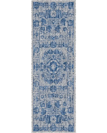 Traditional outdoor traditional timeworn rug - Blue / 2’ x