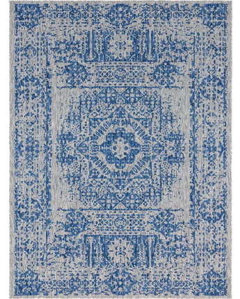 Traditional outdoor traditional timeworn rug - Blue / 9’ x