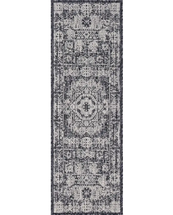 Traditional outdoor traditional timeworn rug - Charcoal Gray