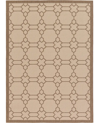 Traditional outdoor trellis geometric rug - Beige / 7’ 1 x