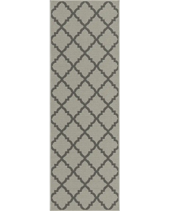Traditional outdoor trellis raised trellis rug - Gray / 2’ x
