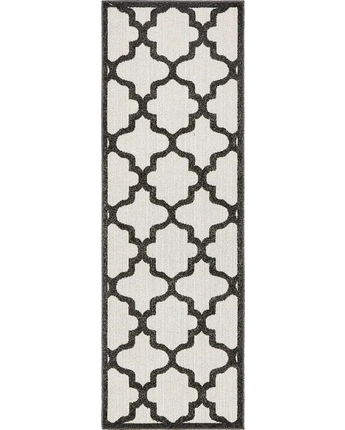 Traditional outdoor trellis tulsa rug - Black / 2’ x 6’ /