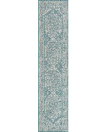 Traditional outdoor traditional valeria rug - Aqua / 2’ 7 x