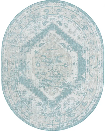Traditional outdoor traditional valeria rug - Aqua / 7’ 10 x