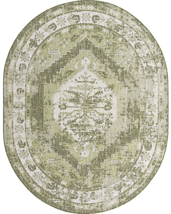 Traditional outdoor traditional valeria rug - Green / 7’ 10