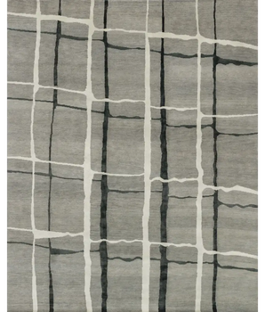 Transitional hermitage rug - Silver / Black / 5’6 x 8’6 /