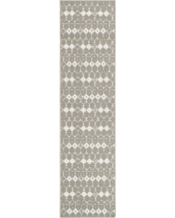 Transitional outdoor trellis cardak rug - Gray / 2’ x 8’ /