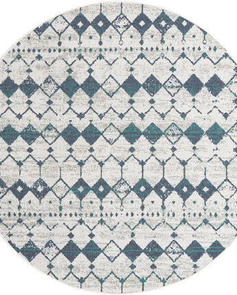 Transitional outdoor trellis cardak rug - Ivory and Blue /