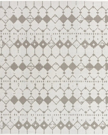 Transitional outdoor trellis cardak rug - Ivory and Gray /