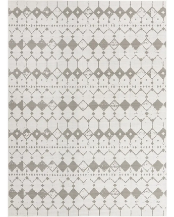 Transitional outdoor trellis cardak rug - Ivory and Gray /