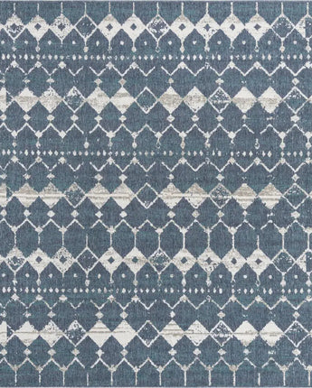 Transitional outdoor trellis cardak rug - Navy Blue / 7’ 10