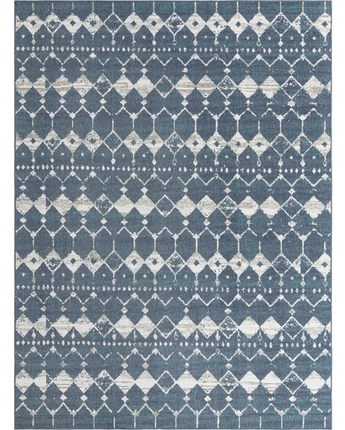 Transitional outdoor trellis cardak rug - Navy Blue / 9’ x