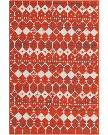 Transitional outdoor trellis cardak rug - Rust Red / 4’ 1 x