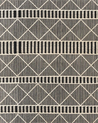 Transitional outdoor trellis dalyan rug - Black / 5’ 4 x 6’
