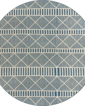 Transitional outdoor trellis dalyan rug - Blue / 7’ 10 x 7’