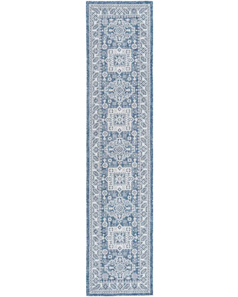Tribal outdoor aztec chalca rug - Blue / 2’ 7 x 12’ / Runner