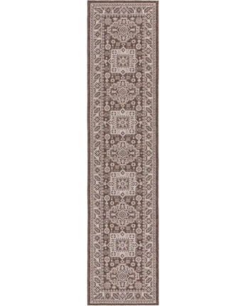 Tribal outdoor aztec chalca rug - Brown / 2’ 7 x 12’ /