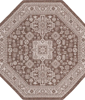 Tribal outdoor aztec chalca rug - Brown / 7’ 10 x 7’ 10 /