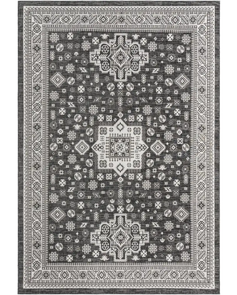 Tribal outdoor aztec chalca rug - Charcoal Gray / 10’ x 14’