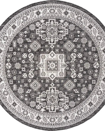 Tribal outdoor aztec chalca rug - Charcoal Gray / 10’ x 10’