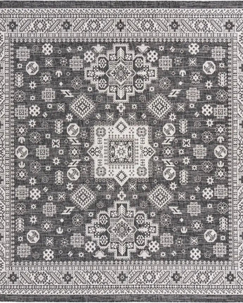 Tribal outdoor aztec chalca rug - Charcoal Gray / 10’ x 10’