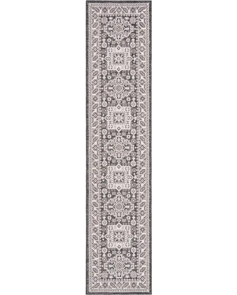 Tribal outdoor aztec chalca rug - Charcoal Gray / 2’ 7 x 12’