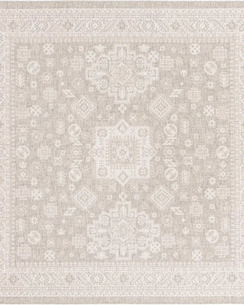 Tribal outdoor aztec chalca rug - Light Gray / 10’ x 10’ /