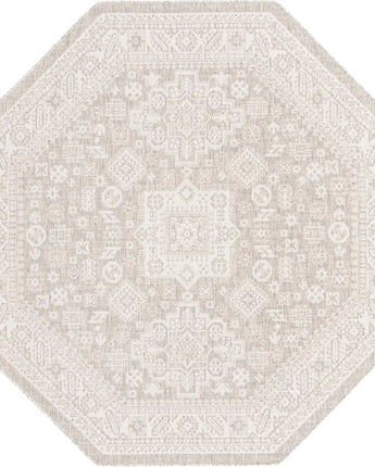 Tribal outdoor aztec chalca rug - Light Gray / 7’ 10 x 7’ 10