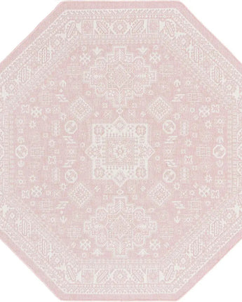 Tribal outdoor aztec chalca rug - Pink / 7’ 10 x 7’ 10 /