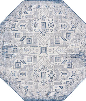 Tribal outdoor aztec coba rug - Blue / 7’ 10 x 7’ 10 /