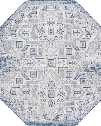 Tribal outdoor aztec coba rug - Blue / 7’ 10 x 7’ 10 /
