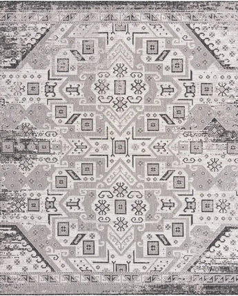 Tribal outdoor aztec coba rug - Charcoal Gray / 10’ x 10’ /