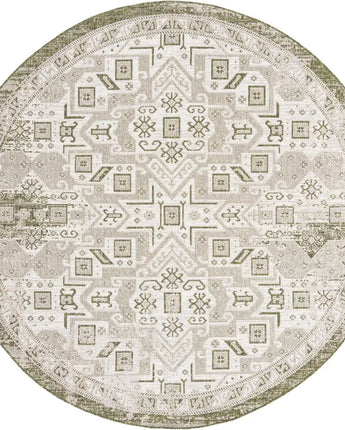 Tribal outdoor aztec coba rug - Green / 10’ x 10’ / Round -