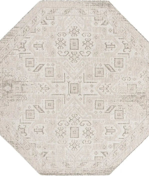 Tribal outdoor aztec coba rug - Light Gray / 7’ 10 x 7’ 10 /