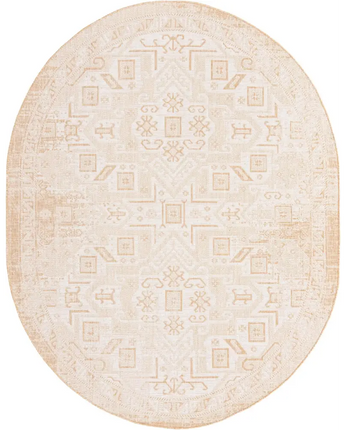 Tribal outdoor aztec coba rug - Natural / 7’ 10 x 10’ / Oval