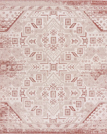 Tribal outdoor aztec coba rug - Rust Red / 10’ x 10’ /