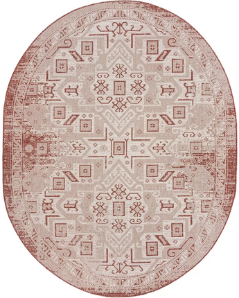 Tribal outdoor aztec coba rug - Rust Red / 7’ 10 x 10’ /