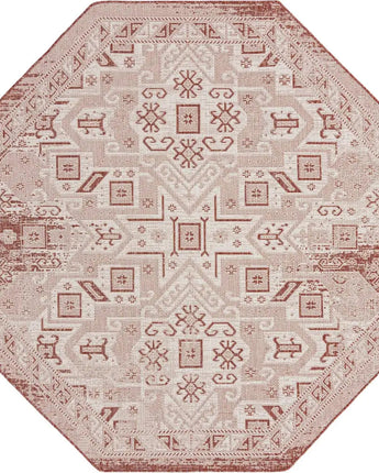 Tribal outdoor aztec coba rug - Rust Red / 7’ 10 x 7’ 10 /