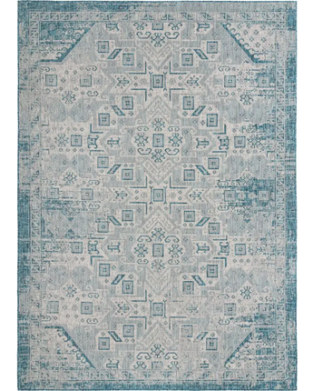 Tribal outdoor aztec coba rug - Teal / 10’ x 14’ 1 /