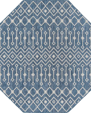 Tribal outdoor trellis tribal trellis rug - Blue / 7’ 10 x