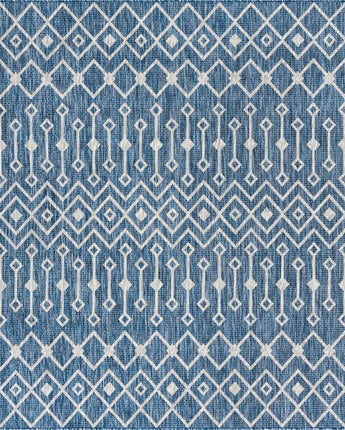 Tribal outdoor trellis tribal trellis rug - Blue / 8’ x 8’ /