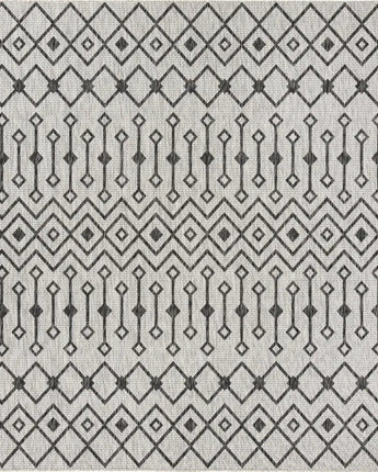 Tribal outdoor trellis tribal trellis rug - Gray / 7’ 10 x