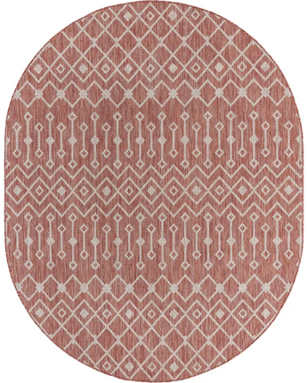 Tribal outdoor trellis tribal trellis rug - Rust Red / 7’ 10