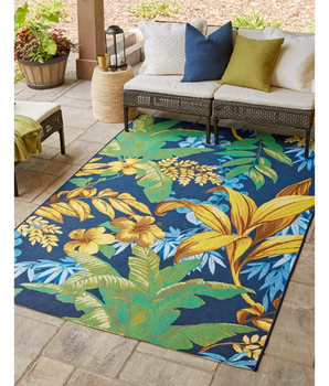 Tropical outdoor botanical calypso rug - Rugs