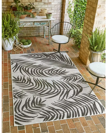 Tropical outdoor botanical palm rug - Rugs